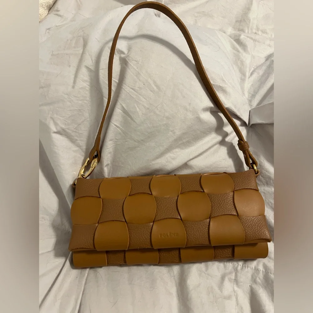 Polene Neiti Clutch Bag in Camel - Picture 2 of 16